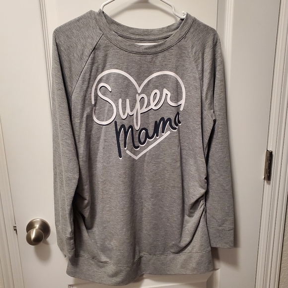a:glow Tops - Gray A:Glow Super Mama Sweatshirt